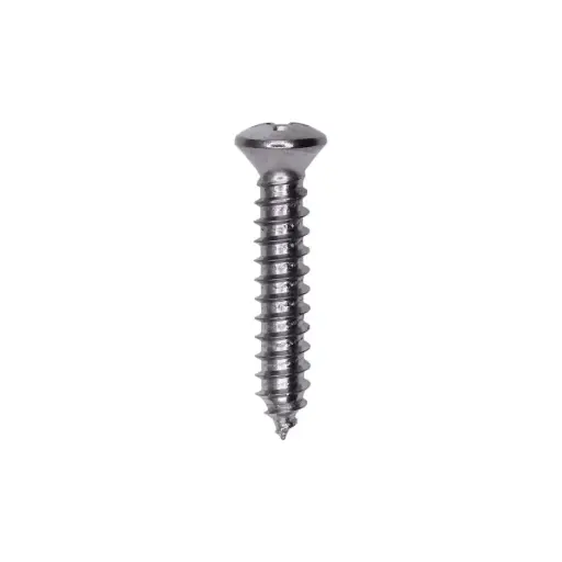 [AUV-2730] #10 X 1" Oval HD Phil T/S Reduced #8 Head Chrome Plated