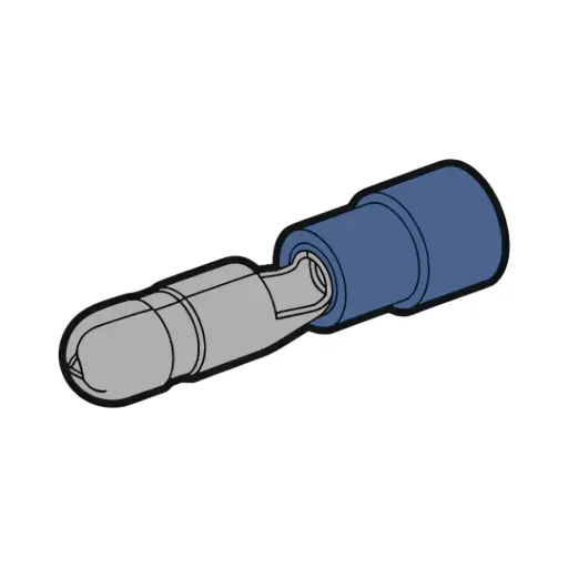 [B5BL] 16-14 GA. Nylon #.157 Male Bullet Connector