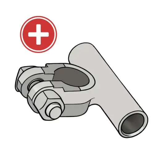 [BTCF30P] 3/0 Battery Terminal Flag (Positive)