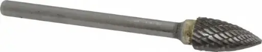[BURSG-51] 1/4" Double Cut Tree Pointed End Carbide Burr 1/8" Shank