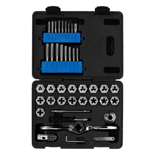 [CHAM-CS40P] 40Pc Carbon Tap & Die Set #4-1/2" Coarse & Fine (Champion/USA)