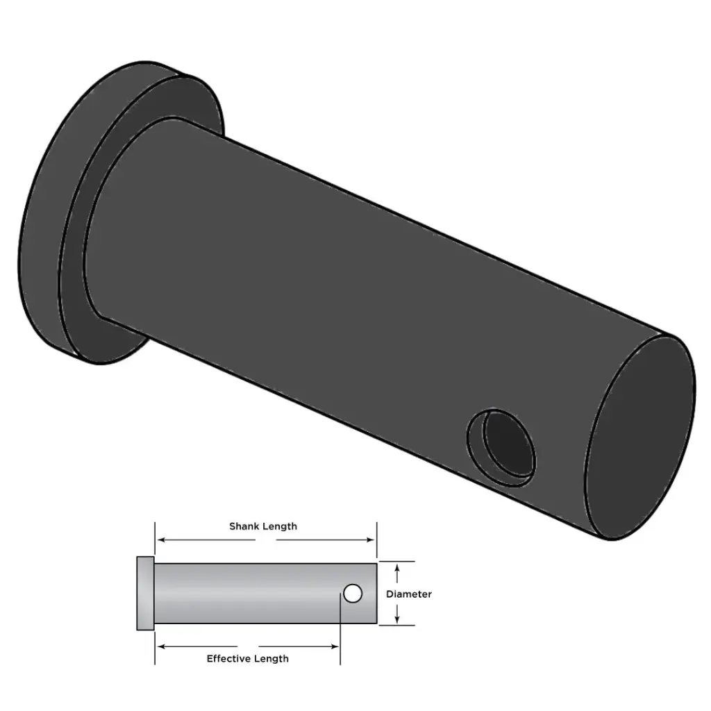 5/16" X 1-1/2" (1-1/4" Usable) Clevis Pin Steel Plain