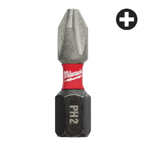 [DRIVEPH2X100-M] #2 Phillips X 1" Impact Driver Bit (Milwaukee/SHOCKWAVE)