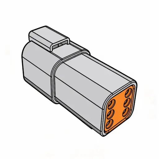 [DT04-6P] DT 6-Way Female Receptacle (Deutsch)