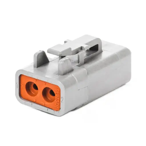 [DTP2M] DTP 2-Way Male Plug W/Wedgelock [Uses Female Terminals] (Deutsch)