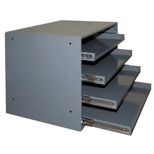 [DUR-303B-15.75-95] Large 4-Drawer Bearing Slide Rack [Gray] (Durham)