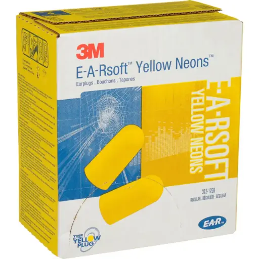 [EAR-312-1250] E-A-Rsoft Yellow Neons Uncorded Earplugs [200 Pair] (3M)