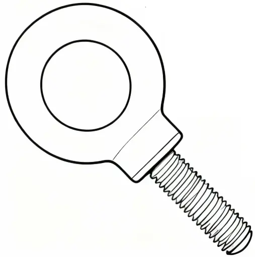 [EB25X100PL] 1/4"-20 X 1" Shouldered Machine Eye Bolt Forged Steel Plain