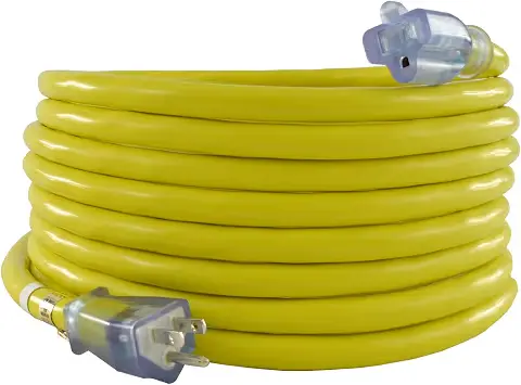 [EXTCORD10GA25] 25Ft 10/3 Extension Cord SJTW UG W/Lit End Yellow