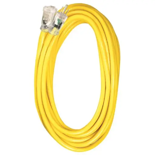 [EXTCORD25] 25Ft 12/3 Extension Cord SJTW W/Lit Ends Yellow