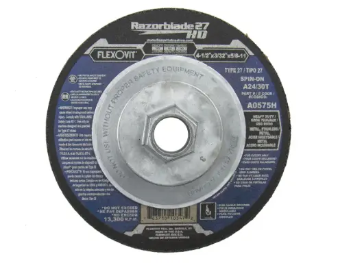 [FLXA0575H] 4-1/2" X 3/32 X 5/8-11 T-27 Razorblade Cutoff Wheel HD (Flexovit USA)