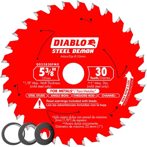 [FREUD-D053830FMX] 5-3/8" X 20mm X 30 Tooth Metal Cutting Blade (Freud)