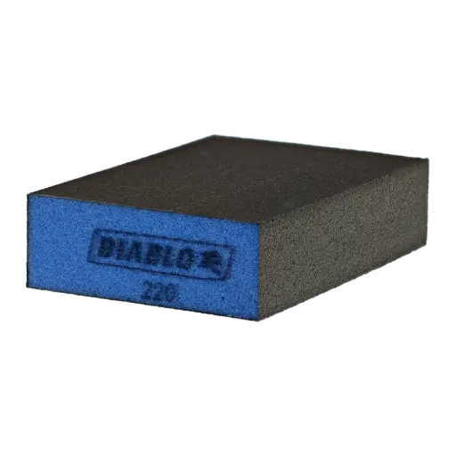 [FREUD-DFBBLOCMFN01G] 4" x 2-1/2" x 1" x 220 Grit Flat Edge Sanding Sponge Block (Diablo)