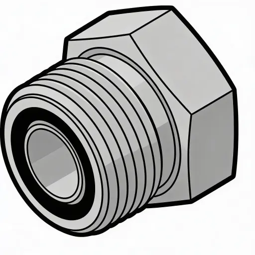 [FS-806-4] 1/4" O-Ring Face Seal Plug Fitting Steel