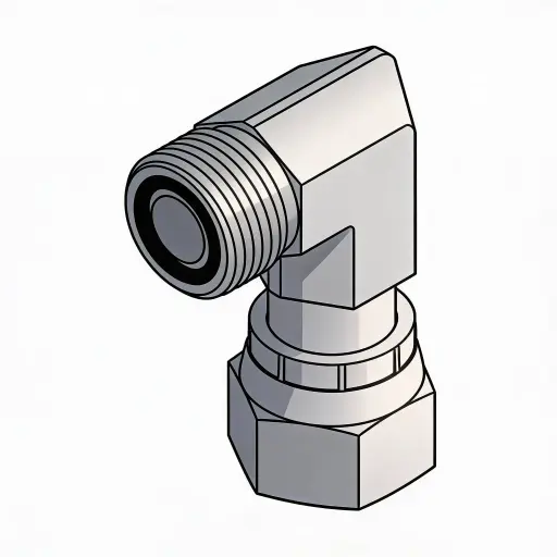 [FS-863-6-6] -6 Male ORFS X -6 Female Swivel ORFS 90° Elbow Fitting Steel