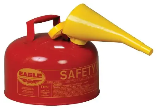 [GASCAN2GAL] 2 Gallon Metal Safety Gas Can W/Funnel (Eagle)