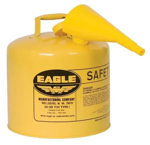 [GASCAN5GALD] 5 Gallon Metal Safety Diesel Can W/ Funnel (Eagle)
