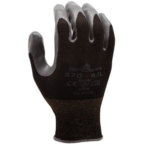 [GLVATLAS370LDZ] Dozen Large Black 370 Glove (SHOWA/Atlas)