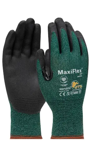 [GLVGTEK348743XL] X-Large Green A2 Cut-Resistant Maxi-Flex Nitrile Knit Glove (Maxiflex)