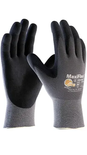 [GLVGTEK34874L] Large Gray Maxi-Flex Nitrile Knit Glove (Maxiflex)