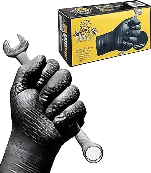 [GLVLION11044] Large Lion Grip Black Nitrile Glove 8mil [100ct] (Eppco)