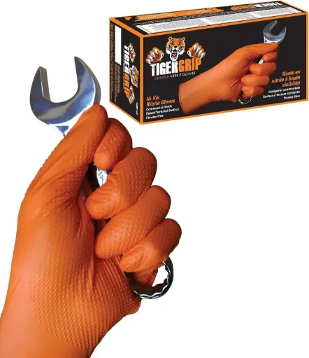 [GLVTIGER8847] 3X-Large Tiger Grip Orange Nitrile Glove 8mil [80ct] (Eppco)