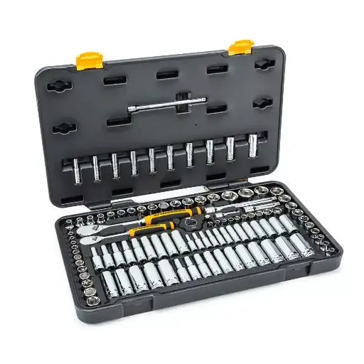 [GW-83001] 106Pc SAE/Metric 1/4" & 3/8" Dr. 6pt Deep/Standard Chrome Socket Set (Gearwrench)