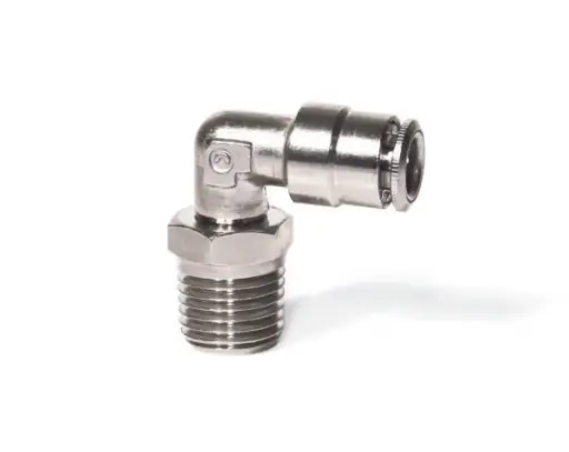 [GZPTC90-4X2] 1/4" PTC to 1/8 NPT Swivel Grease Fitting Elbow Stainless Steel (NON D.O.T.)