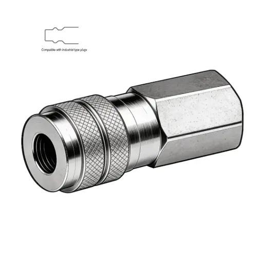 [IC6X6F-S] 3/8" Industrial Air Coupler to 3/8" Female NPT Steel