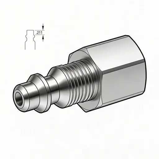 [IN4X4F-S] 1/4" Industrial Air Nipple to 1/4" Female NPT Steel