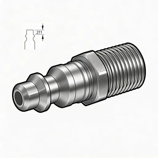 [IN4X6M-S] 1/4" Industrial Air Nipple to 3/8" Male NPT Steel