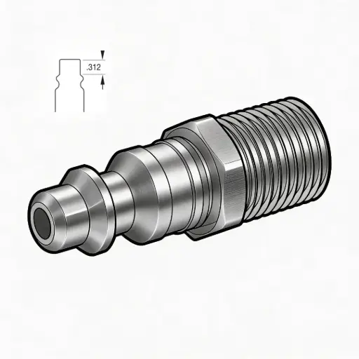 [IN6X4M-S] 3/8" Industrial Air Nipple to 1/4" Male NPT Steel