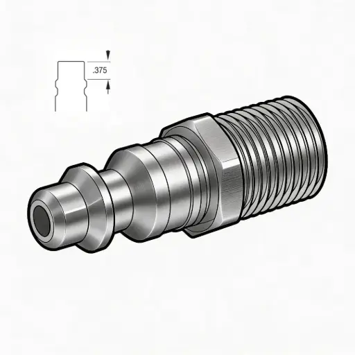[IN8X6M-S] 1/2" Industrial Air Nipple to 3/8" Male NPT Steel