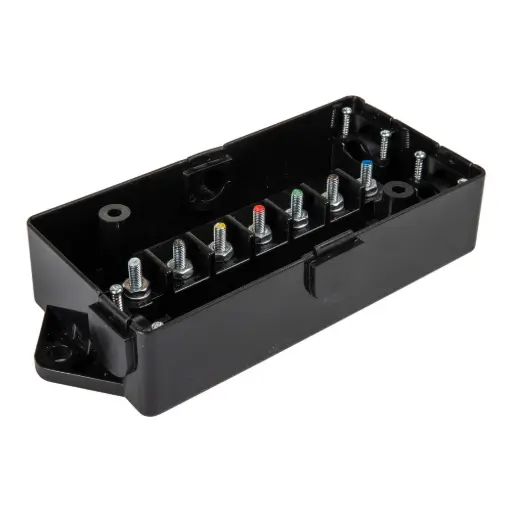 [JB7BLK] 7-Way Junction Box W/Colored Studs