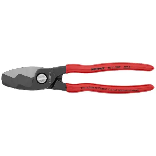 [KNIPEX-9511200SBA] 8" Cable Shears Twin Cut Edge (Knipex)