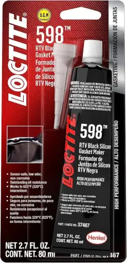 [LOC-598-80] RTV 598 Black Silicone High Performance 80ml (Loctite) 37467