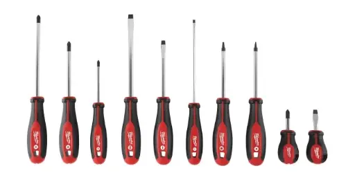 [MILW48-22-2710] 10Pc Screwdriver Set [4 Phil/4 Slot/2 Square] (Milwaukee)