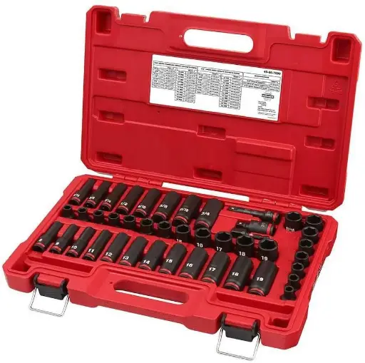 [MILW49-66-7009] 43Pc SAE/Metric 3/8" Dr. 6pt Impact Socket Set (Milwaukee/SHOCKWAVE)