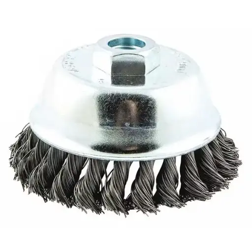 [WCB400X023] 4" X .023 X 5/8-11 Knotted Cup Wire Brush Carbon Steel