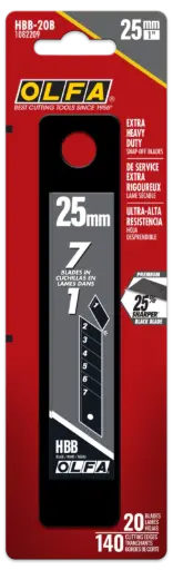 [OLFA-HBB-20B] 20Pk 25mm Snap-Off Utility Knife Blades (OLFA)