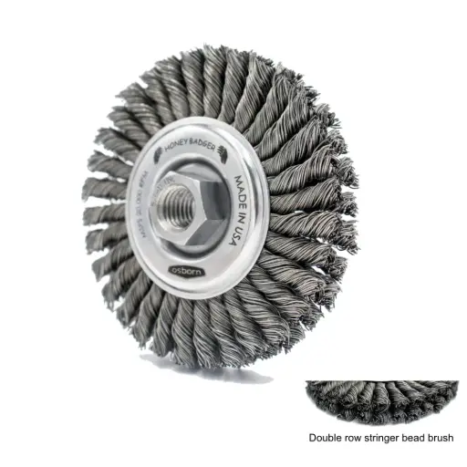 [OSBORN-99082HB] 4" Honey Badger Double Stringer Bead Wire Wheel (Osborn)
