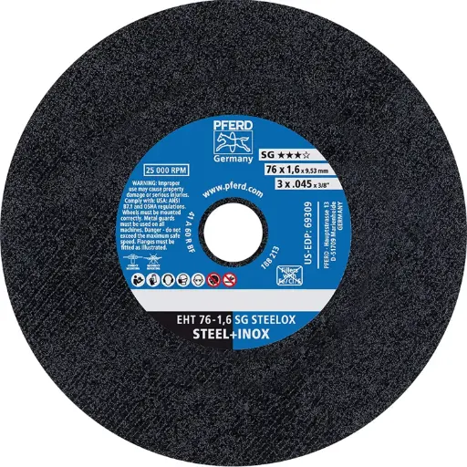 [PFERD-69309] 3" X 1/16 X 3/8 T-1 Cutoff Wheel (Pferd)