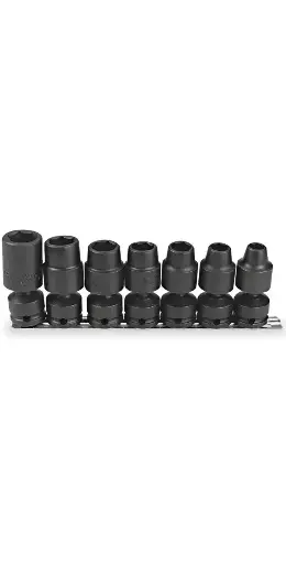 [PRO-J74142] 7Pc SAE 1/2" Dr. 6pt Shallow Universal Impact Socket Set [7/16"-13/16"] (Proto/USA)