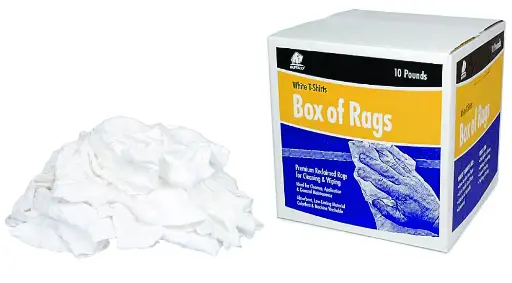 [RAGS-WHITET10] 10Lb Box of White T-Shirt Rags