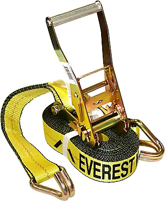 [RATCHET2X27JHOOK] 2" X 27Ft. Ratchet Strap W/ J-Hook Ends (10,000lb Break Strength/3,333lb WLL)