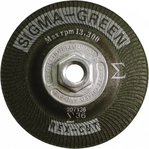[REXCUT-730002] 4-1/2" X 5/8-11 Sigma Green Grinding Wheel 36 Grit (Rex-Cut)