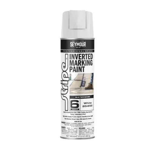 [SEY20-652] White Water Based Marking Paint 17oz. (Seymour/Stripe)