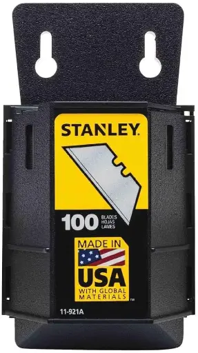 [STAN-11-921A] 100Pk Utility Knife Blade Dispenser Heavy Duty (Stanley)