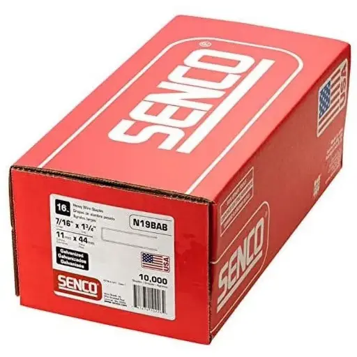 [STAPLEN19-SENCO] 16Ga X 7/16" (Cr) X 1-3/4" (L) Electrical Galvanized Staples [10,000] (Senco)