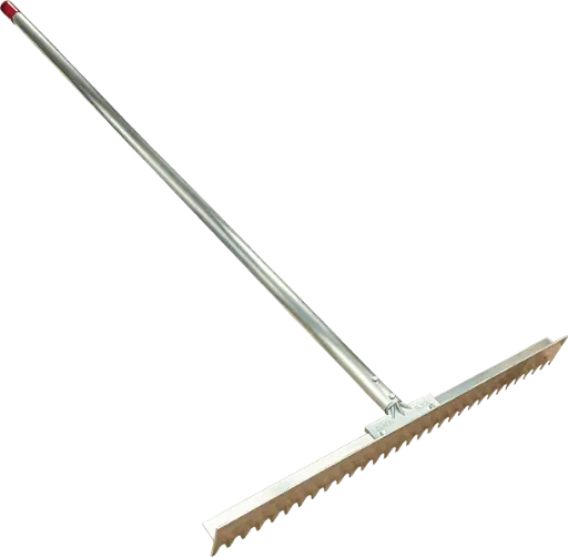 [SURFA-307LS] 30" Magnesium Serrated Lute Rake W/1-1/4" X 6'9" Magnesium Handle (Surfa Slick)